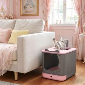 Cat Litter Box with Adjustable Front 17.5 Inches X 13.6 Inches X 15.9 Inches (Option: Default title)