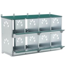 8 Room Metal Chicken Nesting Boxes 8 Compartment Egg Coop (Option: Default title)