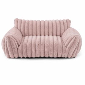 Cute Cat Couch For Pets - Fluffy Cat Beds With Premium Soft Corduroy Fleece, Fuzzy Cats Beds For Indoor Cats With Removable Washable Cover, Suppo (Option: Pink-S)