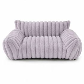 Cute Cat Couch For Pets - Fluffy Cat Beds With Premium Soft Corduroy Fleece, Fuzzy Cats Beds For Indoor Cats With Removable Washable Cover, Suppo (Option: Light grey-S)