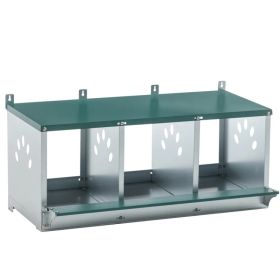 3 Room Metal Chicken Nesting Boxes 3 Compartment Egg Coop (Option: Default title)